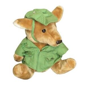 Vintage Australian Outback Kangaroo Vintage Plush Stuffed Animal Hat Shirt Dakin